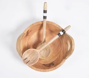 Bol tendance avec bol de service en résine et bois pour ustensiles de cuisine maison Salle à manger et mariage bols de vaisselle décoratifs d'Inde - Product Image 4