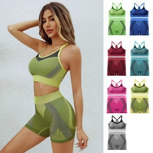 Sujetadores de gimnasio transpirables sin costuras para entrenamiento, Sujetador deportivo acolchado de malla para mujer, Push Up sin espalda, hueco para Fitness Top, sujetadores de Yoga, Top corto - Product Image 1