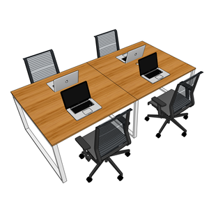 โต๊ะทำงานแบบคลัสเตอร์ RecBamboo BFRB012 สำหรับ 4 คน ขนาด 240x120 ซม. ดีไซน์ร่วมสมัย พร้อมขาเหล็กประกอบสำเร็จ - Product Image 3