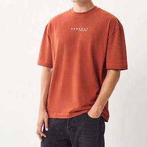 เสื้อยืดสตรีทคอตตอนแบบหนาสำหรับผู้ชายเสื้อยืดโอเวอร์ไซส์ลายพิมพ์โลโก้น้ำหนักมากสำหรับผู้หญิง300GSM - Product Image 1