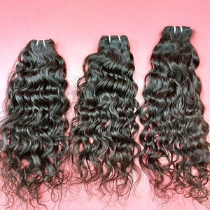 Extensiones de Cabello Humano con Clip, Cabello Remy Indio, Doble Trama, Ondulado Profundo, Color Negro - Product Image 1