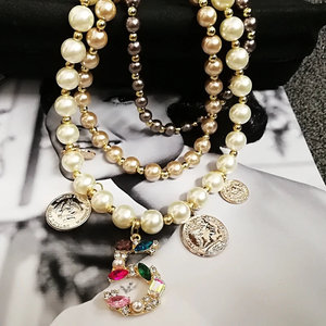 Collar de Perlas Simuladas Multicapa para Mujer, Joyería para Suéter de Invierno - Product Image 6