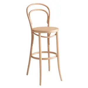 Tabourets en bois de rotin pour patio Chaise haute de jardin Chaise de bar pour la maison Restaurant Bar Hôtel Café Mobilier d'extérieur - Product Image 1