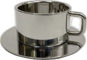Unique <b>Gifting</b> Decorated Traditional Silverware Stainless Steel <b>Tea</b> Cup with Saucer <b>Set</b> Light Weight Coffee & <b>Tea</b> <b>Set</b> - Product Image 5