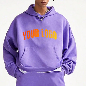 เสื้อฮู้ดและเสื้อสเวตเตอร์ของผู้ชายเสื้อฮู้ดแบบสวมหัวรุ่น100% โลโก้ออกแบบได้ตามต้องการ - Product Image 4