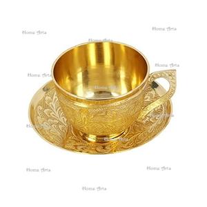 Tasse à thé et soucoupe en or de couleur or, forme et taille personnalisées, tasse et soucoupe en laiton pour hôtel et restaurant - Product Image 6