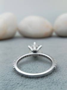 Bague de mariage en argent sterling 925 blanc certifié 14K 3 carats moissanite diamant ensemble de bijoux fins à la mode pour la fête de fiançailles - Product Image 4