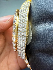 Montre-bracelet analogique en diamant moissanite personnalisable, clarté VVS, mouvement à quartz glacé, acier inoxydable 20 mm, mode antique pour homme - Product Image 3