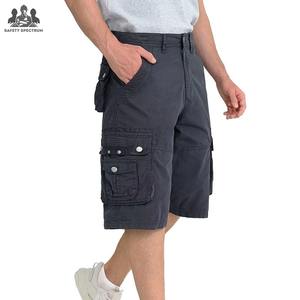 Shorts cargo pour hommes, style urbain, couleur unie, taille mi-haute, à boutons, 100% Coton, respirant, séchage rapide, multi-poches, décontracté, été, durable, OEM ODM - Product Image 1