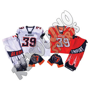 Service OEM Uniforme personnalisé de football américain pour jeunes, maillot d'impression par sublimation vert or respirant avec numéro de nom, vente en gros - Product Image 2