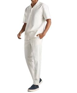 Chándal cómodo de verano para hombre con camisa de manga corta con botones - Product Image 4