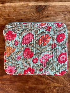 Tropical Flower Garden Print Cotton Fabric <b>Laptop</b> Case Waterproof Lightweight Durable Stylish Simple Office Daily Business - Product Image 3