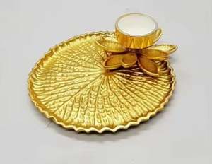 New Design Platter Floral New Design Tray <b>Metal</b> Wholesale Multi Sizes Modern Handcrafted Aluminum <b>Bowl</b> Trend Centre Piece - Product Image 3