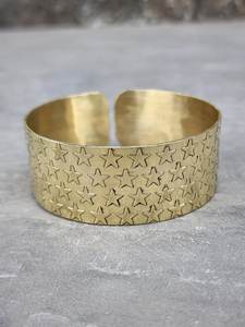 Brazalete ancho de diseñador floral de latón puro 100% hecho a mano, brazalete ajustable, Regalo para mamá - Product Image 4