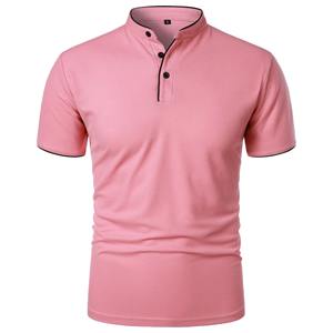 Camiseta de Verano para Hombre, Color Sólido, Manga Corta, Cuello Alto, Camisetas Casuales, Tops de Moda para Hombre, Ajuste Delgado, Transpirable y Ligera - Product Image 3