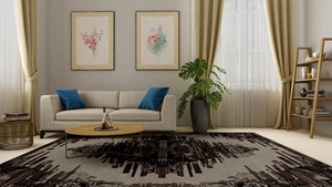 Meilleure vente moderne indien noué à la main laine soie mélange résistant aux taches tapis antidérapant haute qualité maison tapis ensembles - Product Image 3