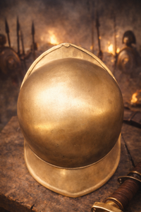 Mini Casco de Latón |   Armadura de Guerrero Griego Pulida |   Decoración de Escritorio con Imitación de Grabado Antiguo y Regalo para Coleccionistas - Product Image 6