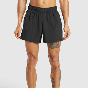 Short de sport vierge personnalisé en spandex Short de fitness en polyester pour hommes Short d'entraînement pour hommes avec service OEM - Product Image 1