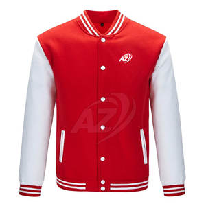 Veste pour homme avec logo personnalisé, qualité supérieure, style Letterman, col montant, manches longues, mélange de coton et de laine, séchage rapide, respirante - Product Image 1