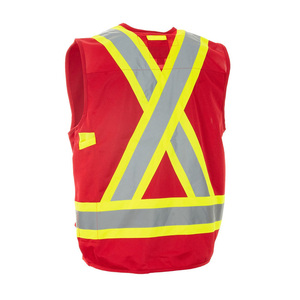 Breathable Men Hi Vis Construction OEM 100% Cotton High Quality Low MOQ Reflective <b>Tape</b> <b>Security</b> Vest for Men - Product Image 2