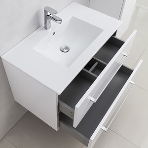 Gabinete de tocador montado en la pared moderno liso en forma de U duradero fácil y limpio para Baño - Product Image 3