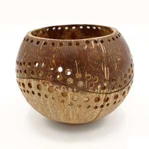 Bougeoirs en noix de coco naturel, prix le moins cher, pour bougies, centres de table de mariage, décoration de table - Product Image 1