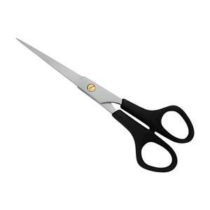 Ciseaux de coiffeur en acier inoxydable à vis dorées avec manche en plastique noir pour la coupe de cheveux professionnelle et les stylistes de salon - Product Image 1