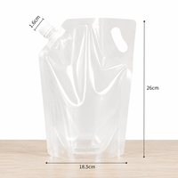 Sac de transport d'urgence en plastique haute barrière 5L avec poignée, fond extensible et bec verseur, pour eau et céréales