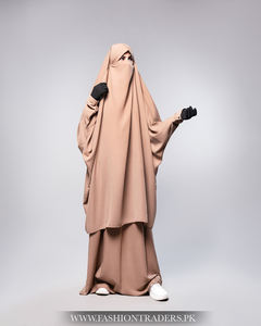 Jilbab de Dos Piezas de Cobertura Completa, Hecho a Mano, de Poliéster, para Mujeres Musulmanas, Venta al por Mayor, Fabricante y Exportador de Ropa Islámica Modesta - Product Image 6
