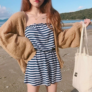 Womens Oversized Puff Sleeve Thin Lightweight Open Front Knit <b>Cardigan</b> <b>Sweater</b> Casual Beach Cover Bohemian Loose Fit Vacation - Product Image 6