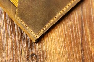 Hand Stitch Genuine Brown Leather Card Holder <b>Men</b> Slim Card <b>Wallet</b> <b>Personalised</b> Credit Card LCR-0067 - Product Image 2