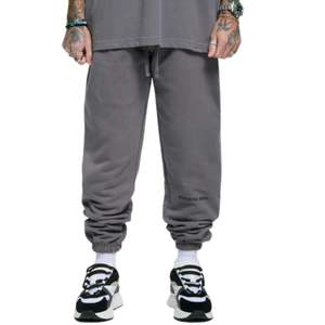 Core Grey <b>Cuffed</b> <b>Jogger</b> 100 Percent Cotton Fleece Heavyweight Relaxed Fit Streetwear Pants With Elastic Waistband & Zip Pocket - Product Image 3