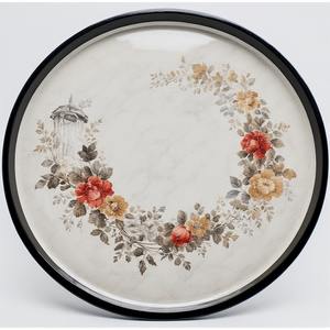 Bandeja de hierro con esencia dorada, bordes dorados brillantes, acabado suave y brillante, textura artística Art Deco inspirada en mármol elegante - Product Image 5