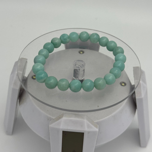 Bracelet en Amazonite Naturelle de Qualité Supérieure, Perles Rondes Lisses, Bijou de Guérison en Cristal, Cadeau Inspiré du Quartz Diamanté - Product Image 1