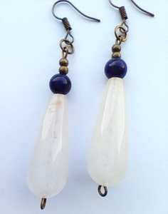 Boho <b>bead</b> earrings with turquoise design andy cascading <b>fringe</b>, unique jewelry gift - Product Image 1