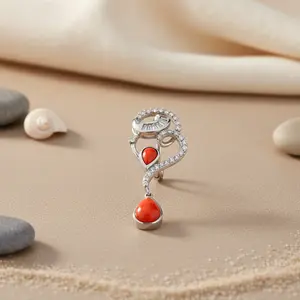 Collier pendentif en émeraude taille princesse plaqué platine et rhodium pour femmes avec chaîne en boîte et accents d'améthyste et de zircon - Product Image 1