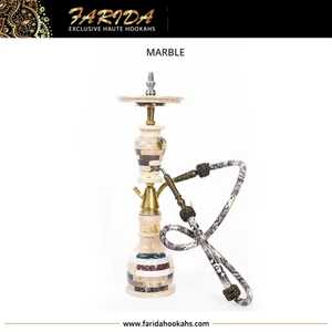 Mini Narguile de Mármol de Lujo Egipcio Farida, Tipo Curvo, Juego de Narguile con Acabado de Espejo de Latón, Accesorio para Fiestas en Caja - Product Image 5