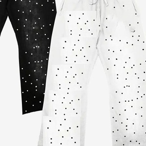 Pantalon de survêtement baggy surdimensionné personnalisé à jambes larges Pantalon de survêtement imprimé en strass Meilleur pantalon de survêtement de luxe en polaire lourde - Product Image 6