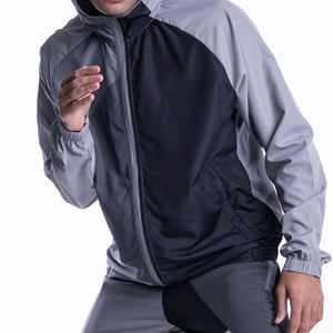 Vestes coupe-vent d'entraînement à capuche ajustables personnalisées OEM professionnelles pour hommes, couleur contrastée - Product Image 1