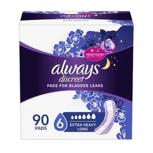 Toallas Absorbentes para Incontinencia Always Discreet, Absorbencia Extra Fuerte, Largo Extendido, 90 Unidades - Product Image 1