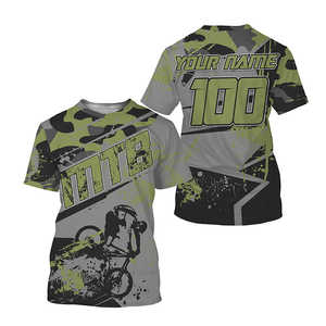 Custom Downhill MTB Jersey de manga corta de secado rápido Mountain Bike Jersey 100% algodón logotipo reflectante diseño personalizado sublimación - Product Image 6