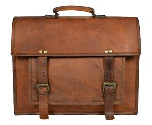 Manufacturer'<b>s</b> Stylish Vintage Crossbody Laptop Briefcase Satchel Genuine Leather <b>Bag</b> for <b>Men</b> Women Open Closure for Office Use - Product Image 1