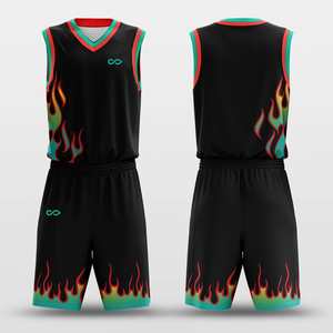 ชุดยูนิฟอร์มบาสเก็ตบอลแบบซับลิเมชั่นลาย Ghost Fire คุณภาพพรีเมียม - Product Image 4