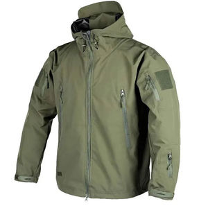 Ropa deportiva informal para exteriores para hombre, chaqueta Softshell a prueba de viento, forro polar, estampado reflectante, soporte, cremallera, senderismo, invierno, con capucha - Product Image 4