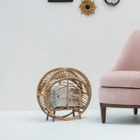 Toptan doğal rattan gazete ve dergi rafı Vintage stil ev ve ofis dekorasyonu için Vietnam
