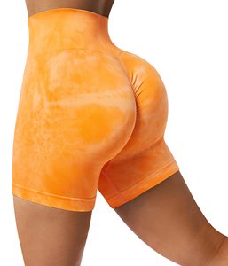 Pantalones cortos de Yoga sin costuras de cintura alta para mujer, mallas de entrenamiento con patrón sólido, Spandex reciclado/nailon, ropa deportiva para gimnasio - Product Image 1