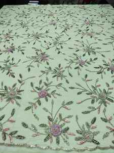 Tissu de broderie en cristal de luxe classique indien, coton africain polonais en gros, dentelle nigériane pour tenues de mariée - Product Image 5