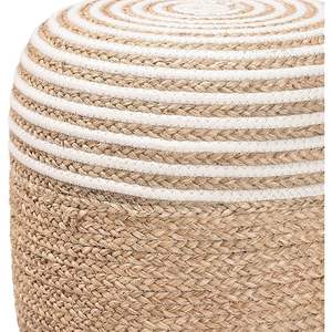Catégorie de produit Nequiel Pouf/repose-pieds bohème moderne en corde et jonc de mer tissés Tabouret et poufs naturels - Product Image 3