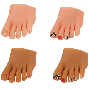 URCHOICE Présentoir de formation de mannequin de pied en silicone pour la pratique des ongles Modèle de prothèse de faux pieds pour manucure Fournitures pour ongles - Product Image 2