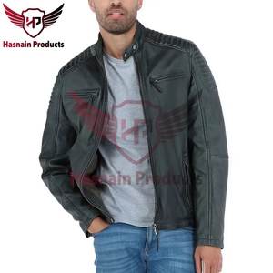 Veste de motard en cuir noir personnalisée unique pour hommes, matière supérieure, vêtements d'extérieur de moto élégants avec bord ultime, style High Street - Product Image 5